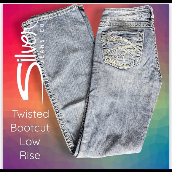 Silver Jeans Denim - Silver Jeans Twisted Bootcut Distressed Light Wash Size 27 x 33